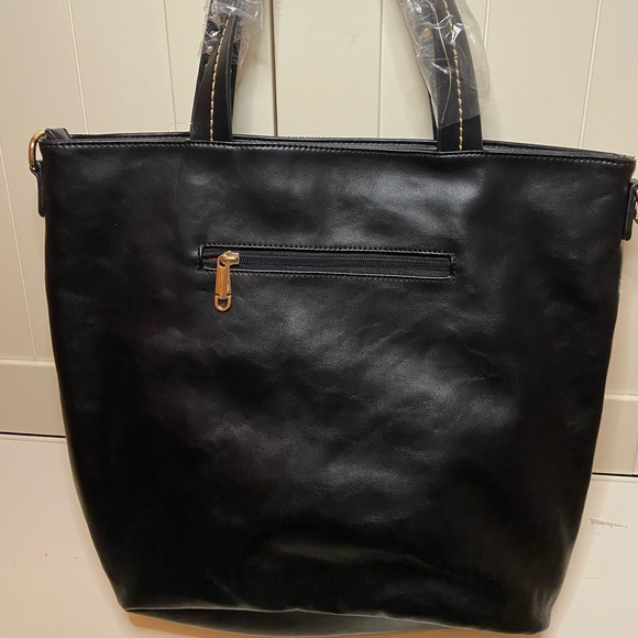 NWT large Black shimmery bag. 16 x 13 w/bonus bag - Picture 6 of 7
